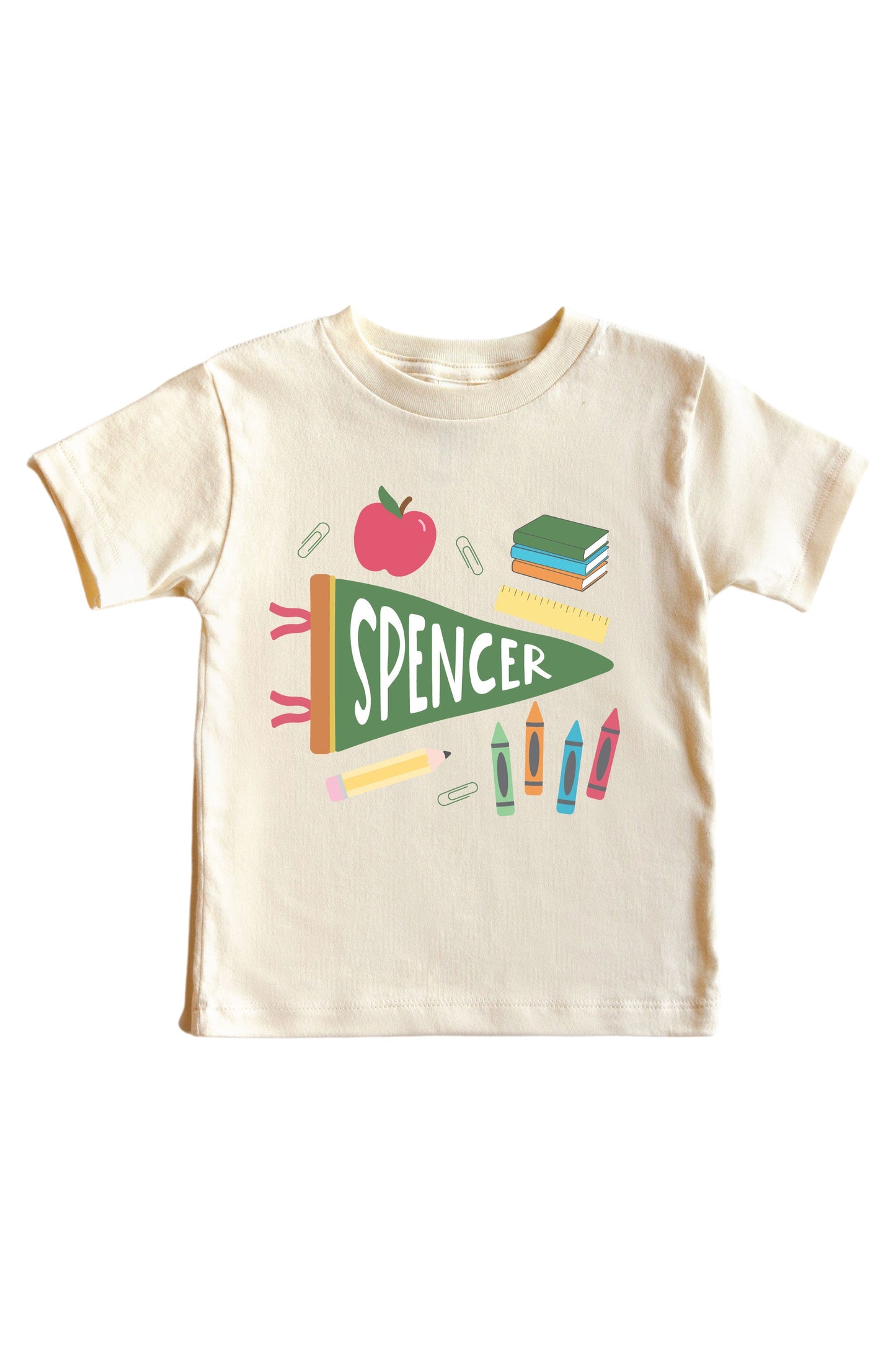 Personalized Flag Kids Graphic Tee | Natural