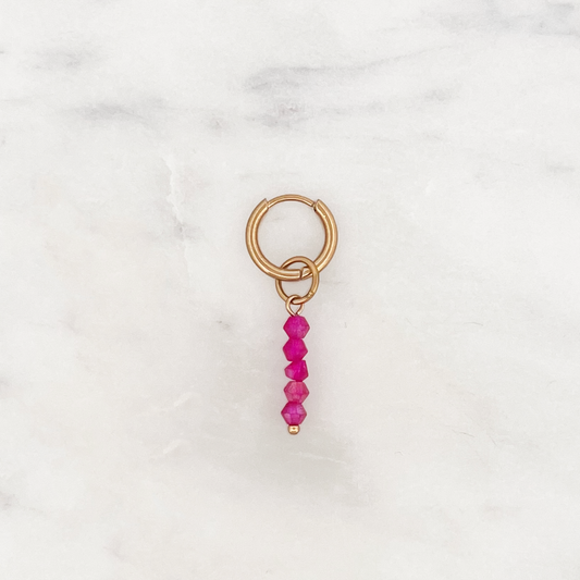 Tiny Huggie Pink Lemonade Beads