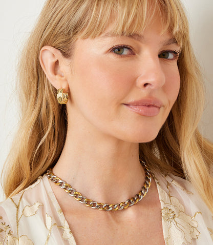 Mixed Gold And Silver Chain Necklace