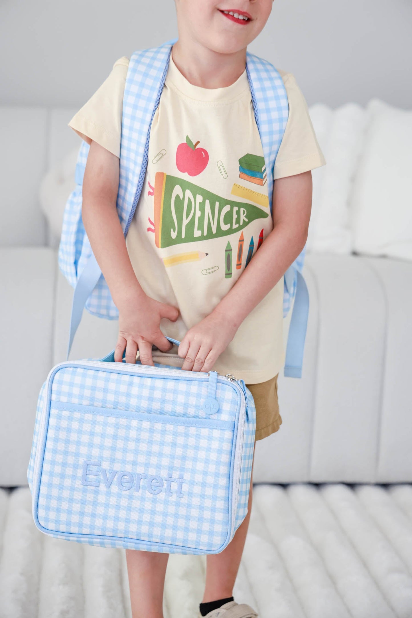 Personalized Flag Kids Graphic Tee | Natural