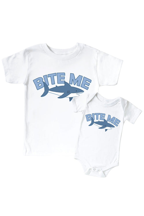 Bite Me Graphic Bodysuit & Kids Tee | White