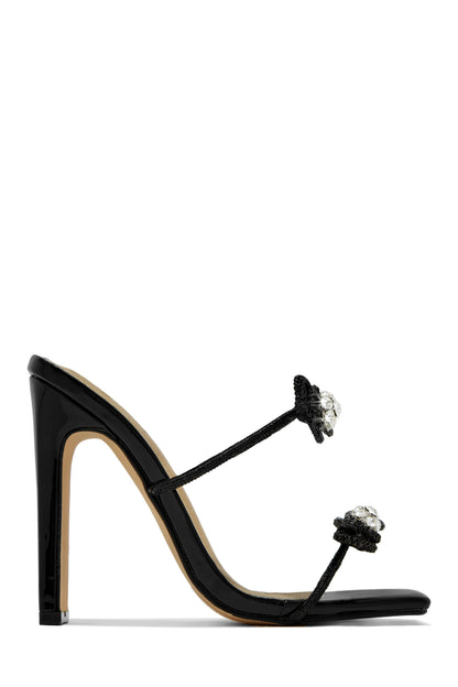 Life Is A Party Embellished High Heel Mules - Pink