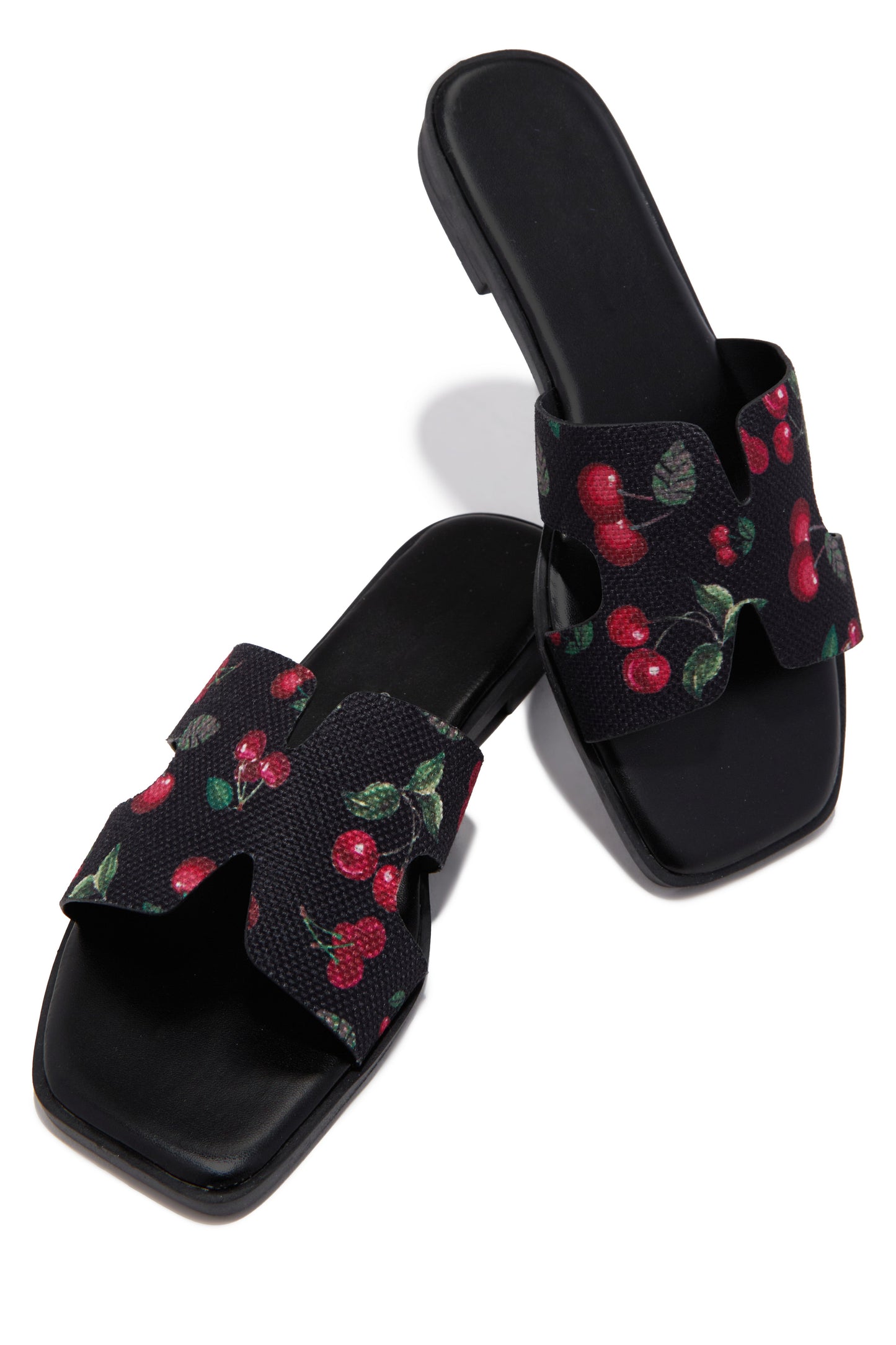 Cherry Baby Slip On Sandals - Black