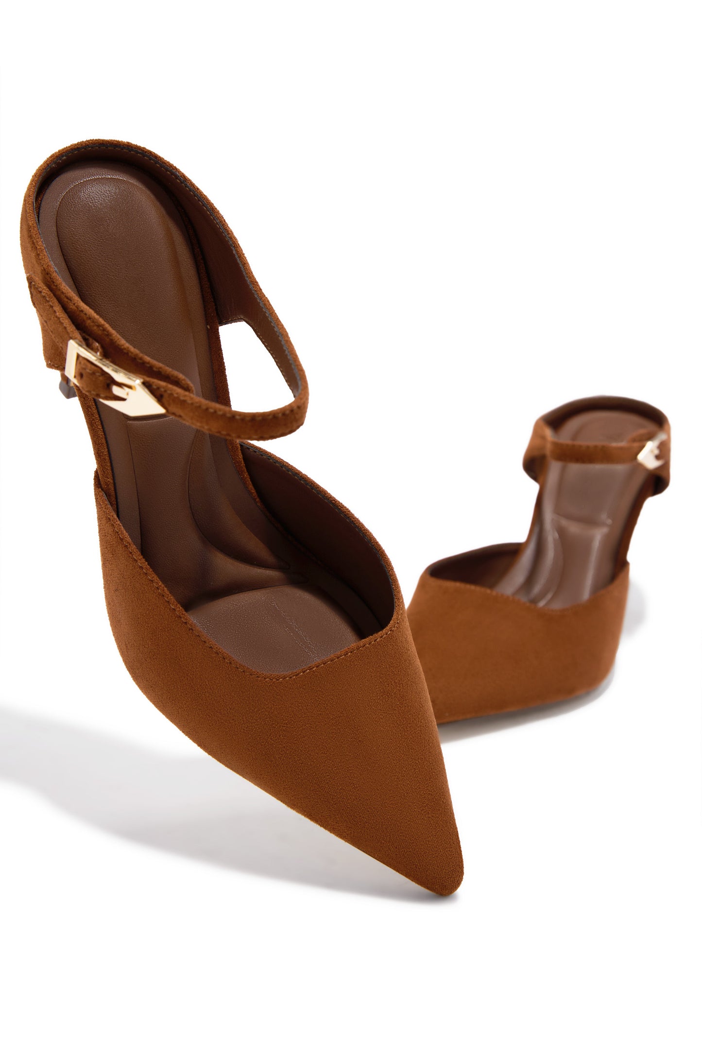 Kaley Mule Heel Pumps - Tan