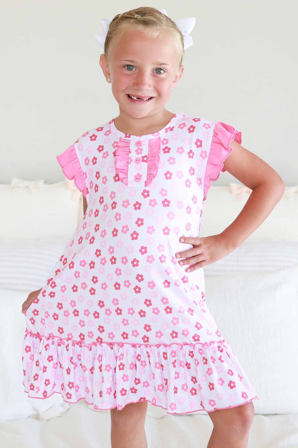 Girls' Flutter Sleeve Nightgown | Daisy Mae