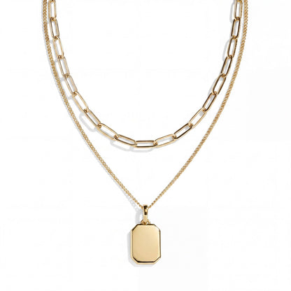 Engravable Layered Dog Tag Necklace