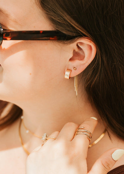 Golden Hour Huggie Hoops