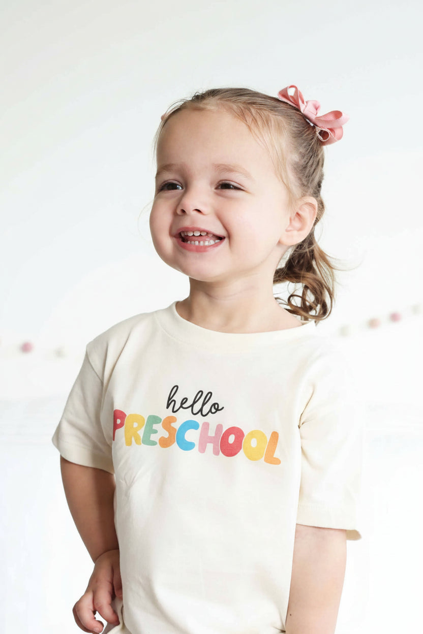 Hello New Grade Kids Graphic Tee | Natural