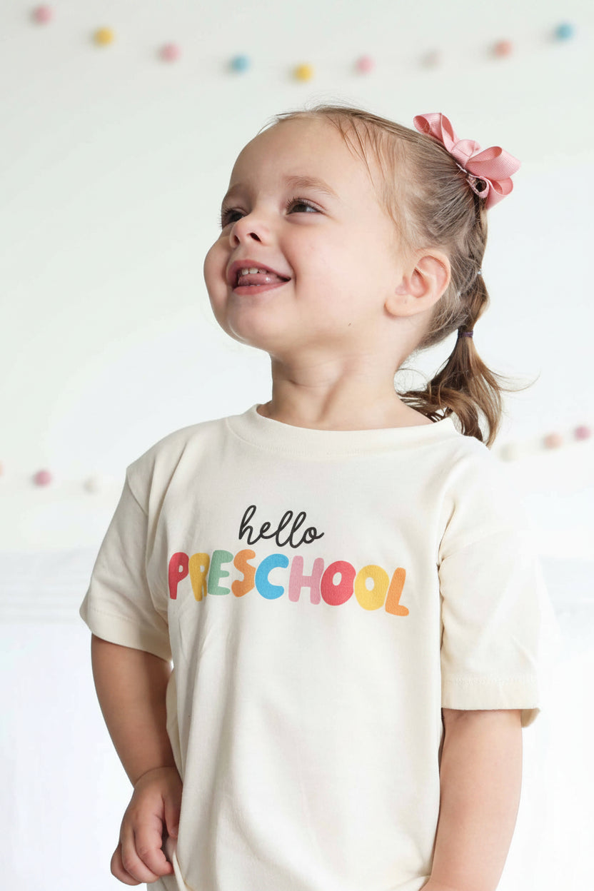 Hello New Grade Kids Graphic Tee | Natural