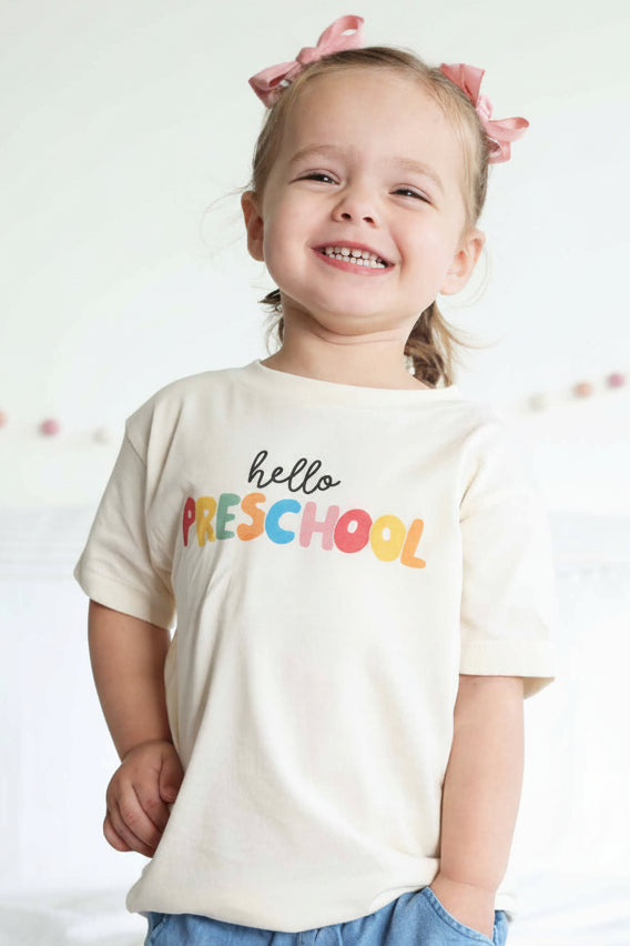 Hello New Grade Kids Graphic Tee | Natural
