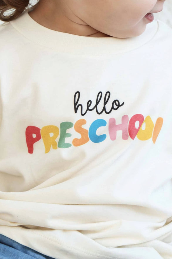 Hello New Grade Kids Graphic Tee | Natural