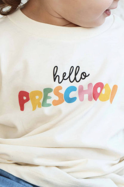 Hello New Grade Kids Graphic Tee | Natural