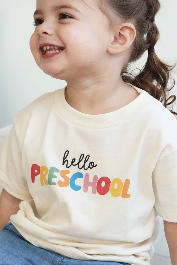 Hello New Grade Kids Graphic Tee | Natural