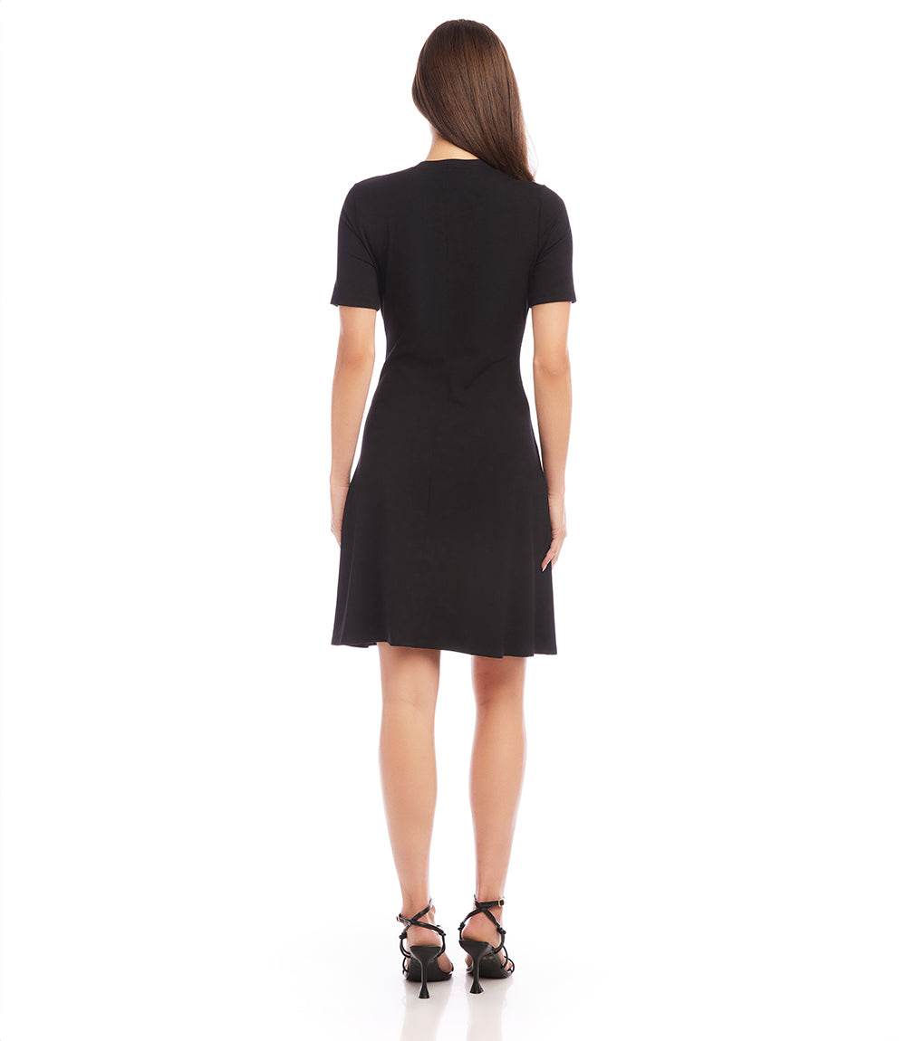 Petite Size Short Sleeve A-Line Dress