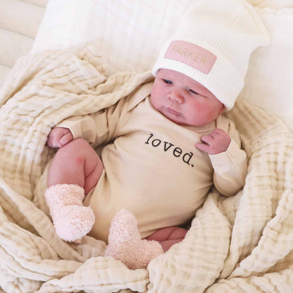 Loved Long Sleeve Graphic Bodysuit | Natural