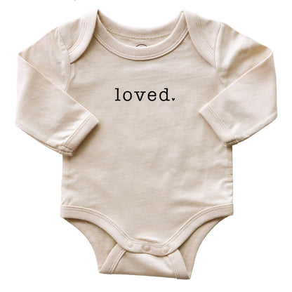 Loved Long Sleeve Graphic Bodysuit | Natural