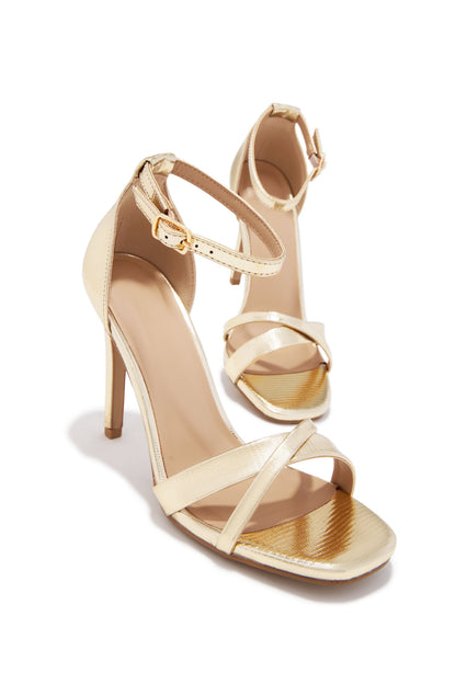 Khloe Single Sole Heels - Gold