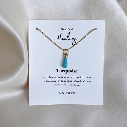 Necklace Manifest Stone Turquoise + initial