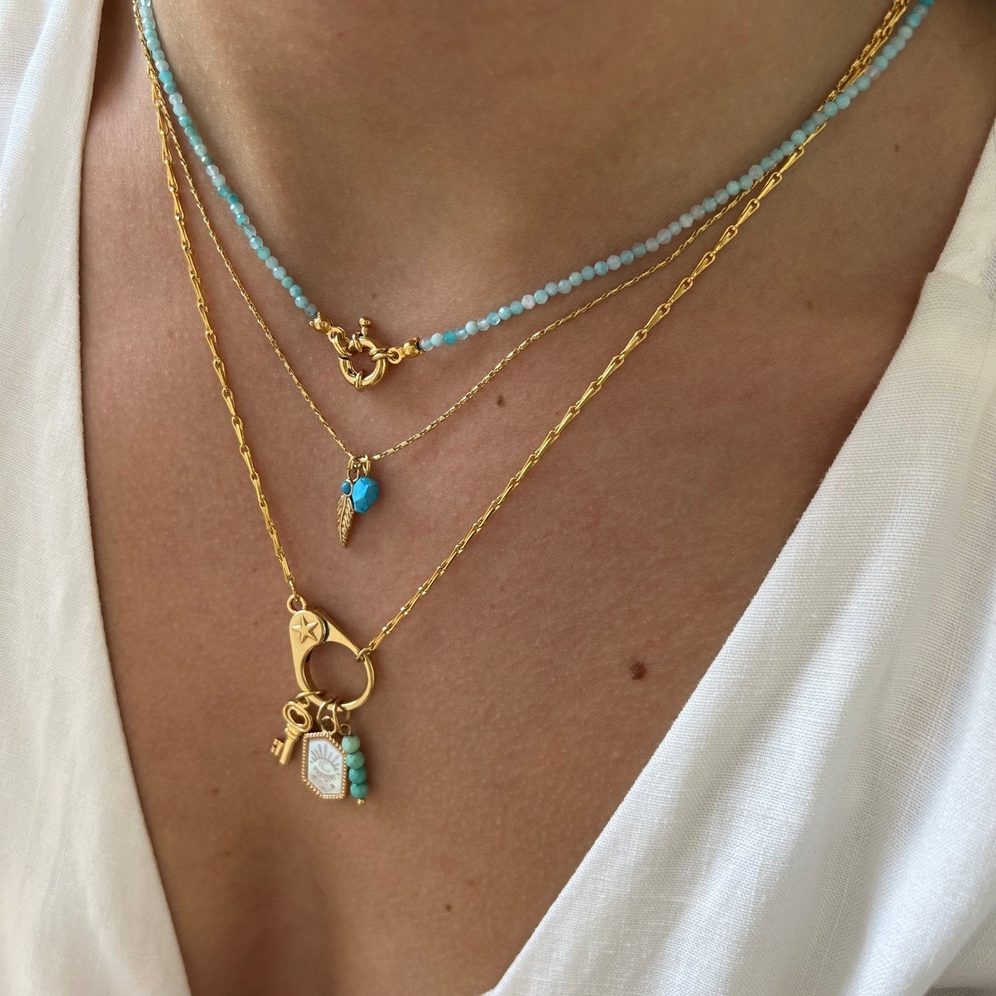 Necklace Manifest Stone Turquoise + initial