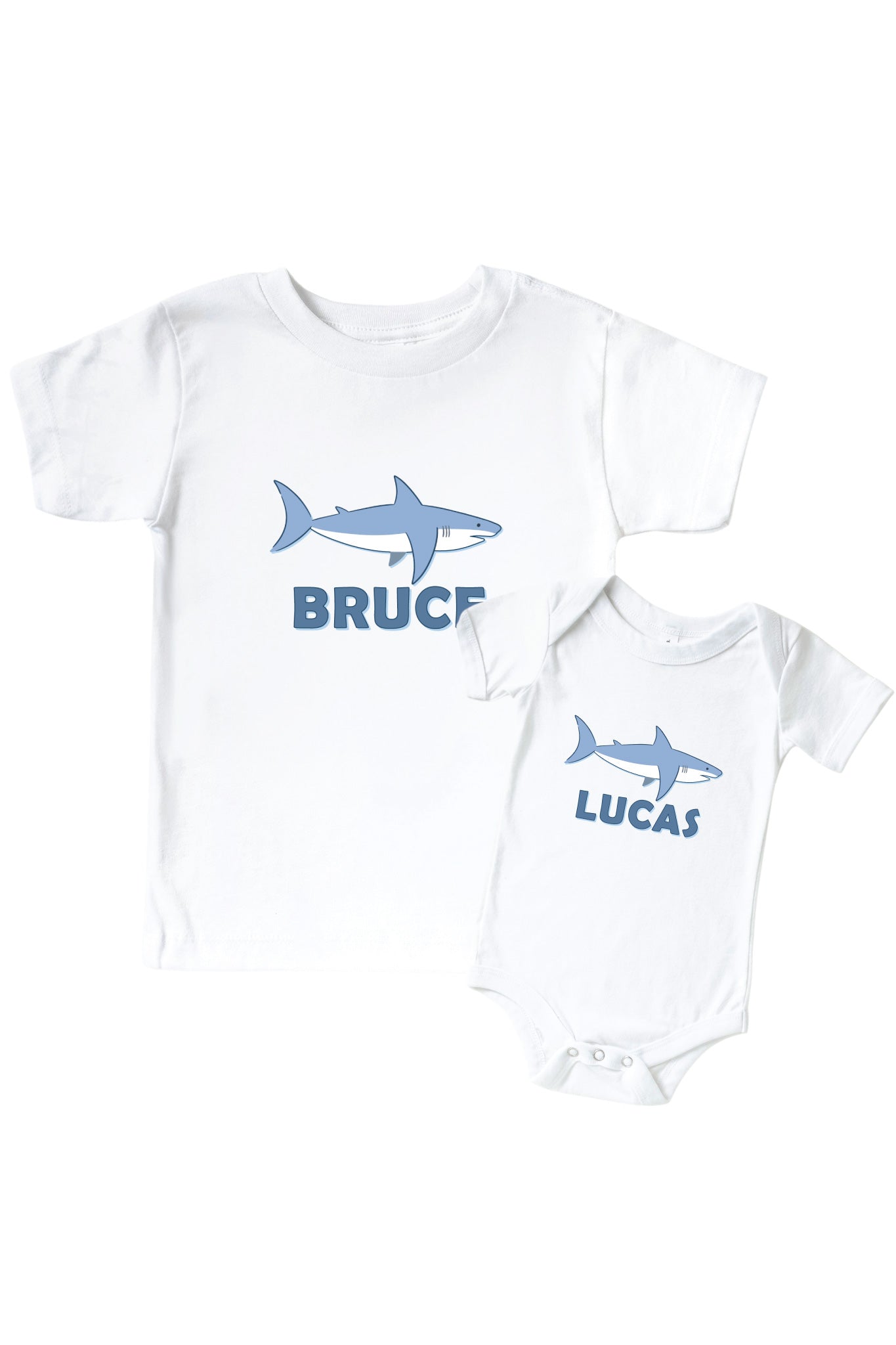 Personalized Fin Friends Graphic Bodysuit & Kids Tee | White