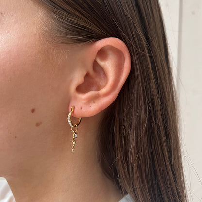 Rhinestones Hoop Triple Shiny Drops