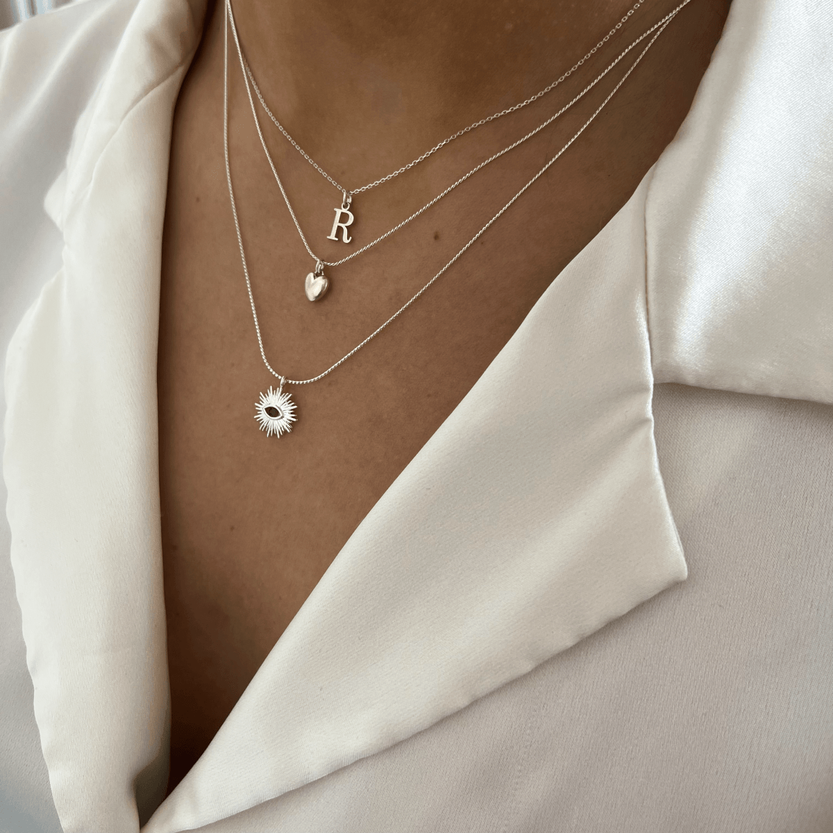 Sample Choker Initial Silverplated