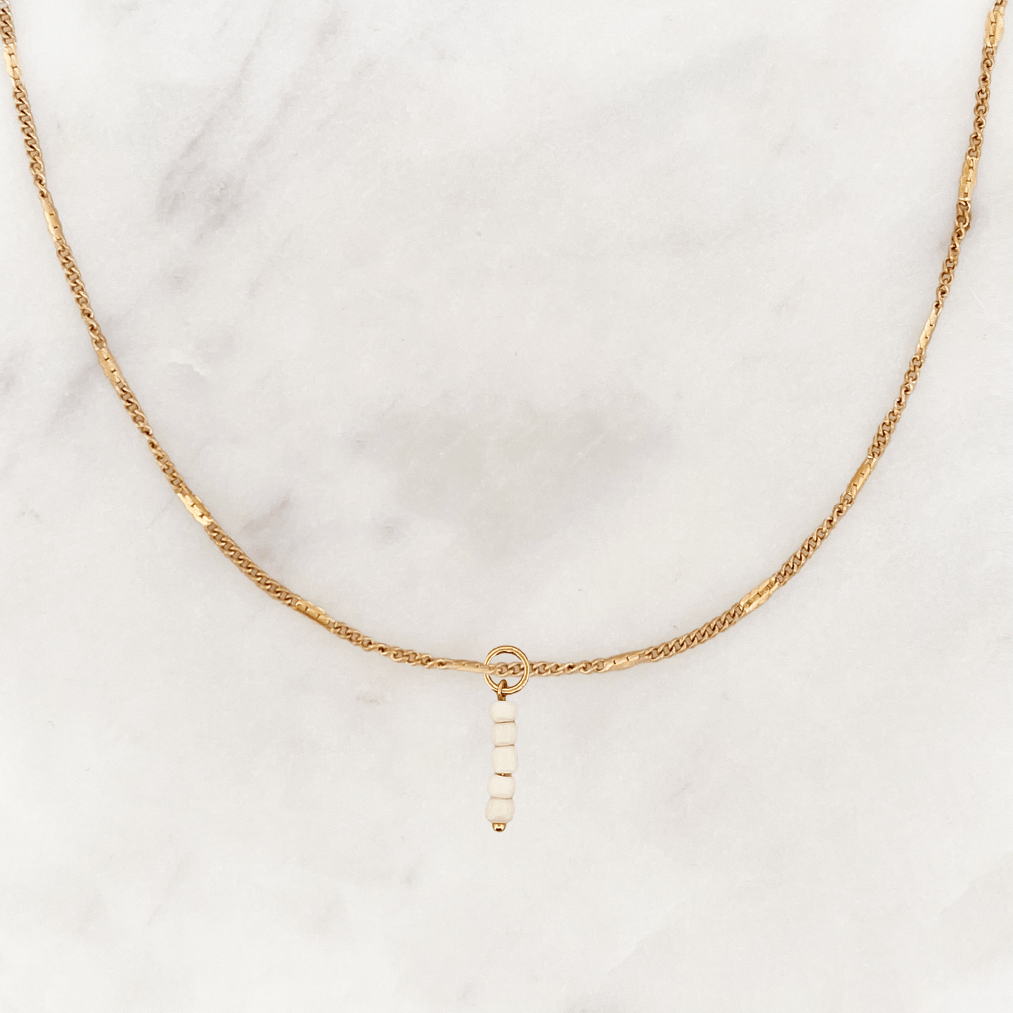Signet Necklace Coconut Beads