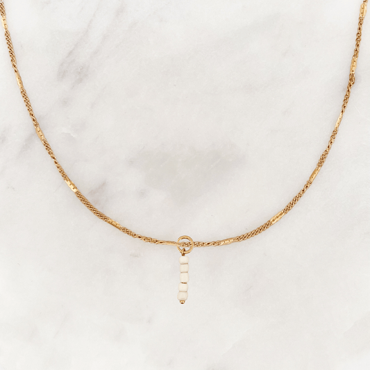 Signet Necklace Coconut Beads