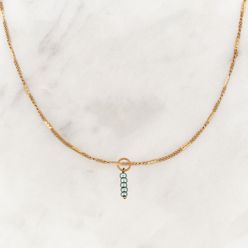 Signet Necklace Glossy Sea Beads