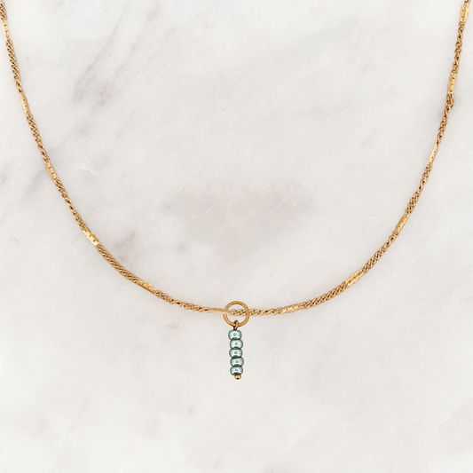 Signet Necklace Glossy Sea Beads