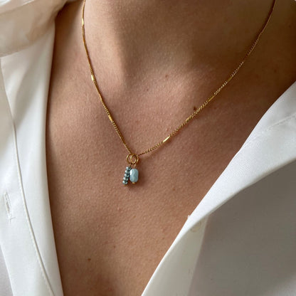 Signet Necklace Glossy Sea Beads