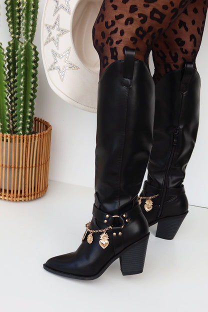 Sunsets & Festivals Cowgirl Boots - Black