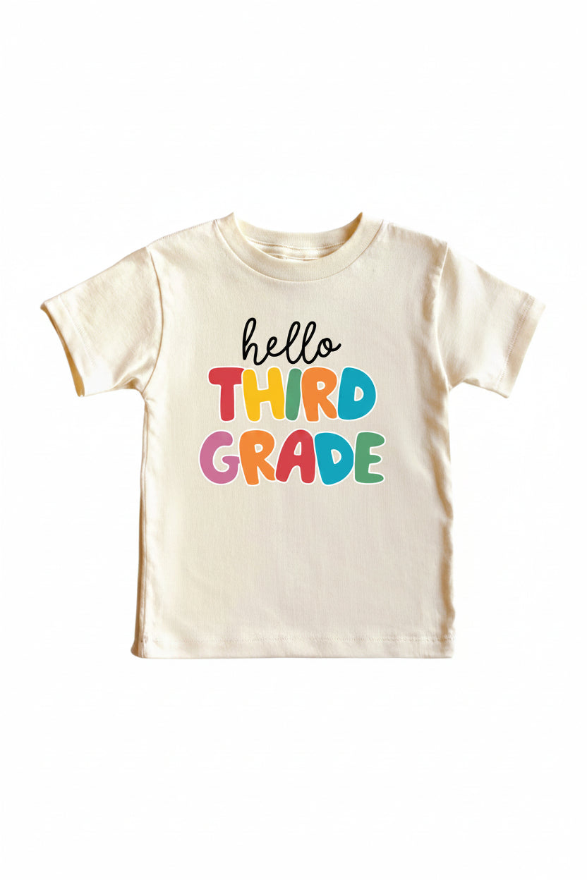 Hello New Grade Kids Graphic Tee | Natural