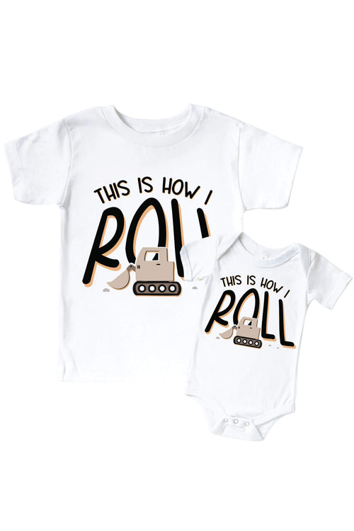 How I Roll Graphic Bodysuit & Kids Tee | White