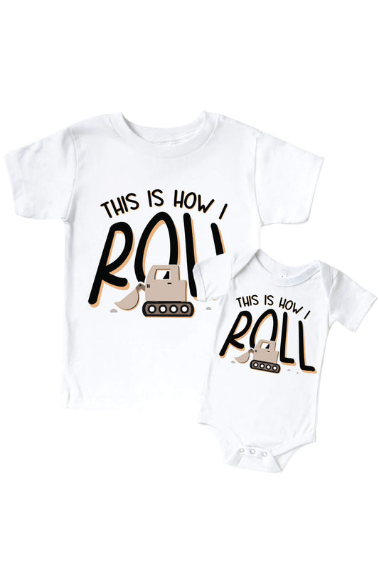 How I Roll Graphic Bodysuit & Kids Tee | White