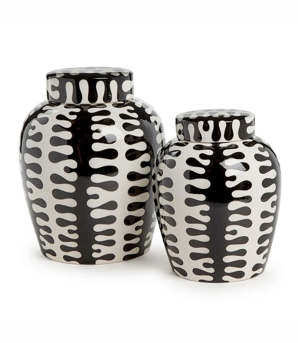 Tall Black And White Ceramic Vase