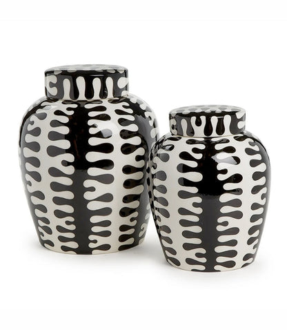 Tall Black And White Ceramic Vase