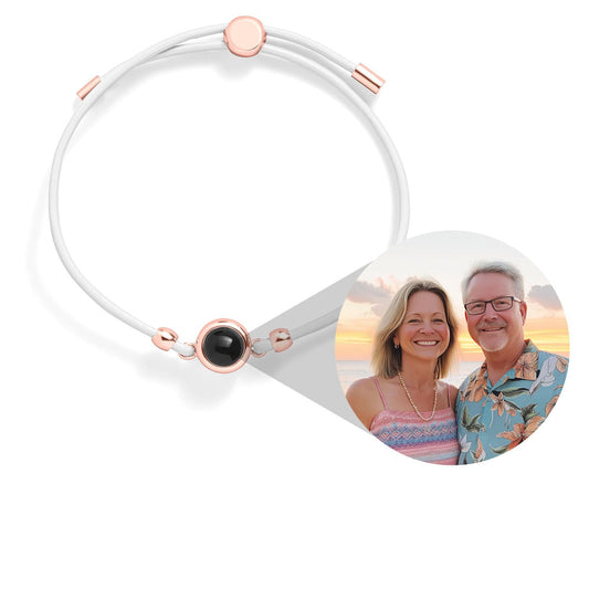 Personalized Leather Slider Photo Bracelet
